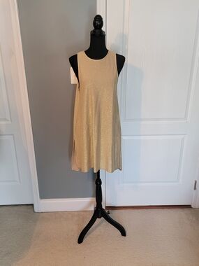 Olivia Sky Metallic Gold Sleeveless Mini Dress